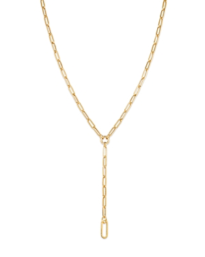 Moon & Meadow 14K Yellow Gold Open Link Lariat Necklace, 18