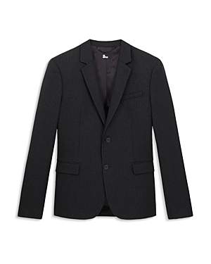 The Kooples Dotted Stripe Straight Fit Suit Jacket In Black/ Ecru