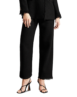 Ted Baker Katyyt Bouclé Straight Leg Ankle Pants In Black