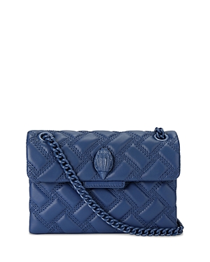 Kurt Geiger Mini Kensington Drench Leather Handbag In Navy