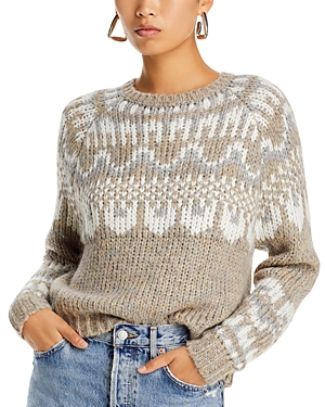 Aqua Fair Isle Crewneck Sweater - 100% Exclusive In Sandstone