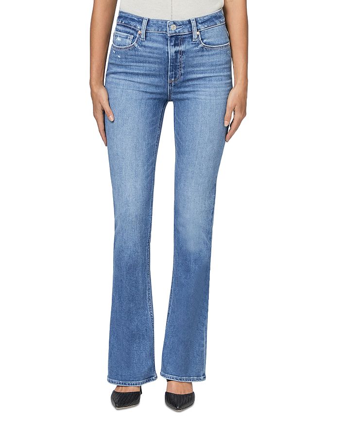 PAIGE Laurel High Rise Flare Jeans in Rock Show Distressed | Bloomingdale's