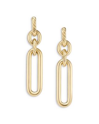 David Yurman - 18K Yellow Gold Lexington Double Link Drop Earrings