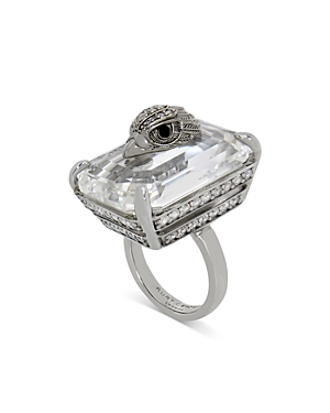 Shop Kurt Geiger Signature Stone Cocktail Ring In Silver
