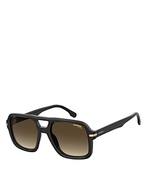 Carrera Square Aviator Sunglasses, 55mm In Black/brown Gradient