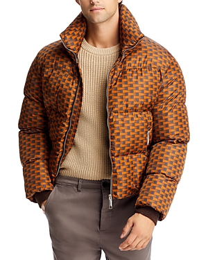 Bally Geometric-print Padded Jacket In Multiebano