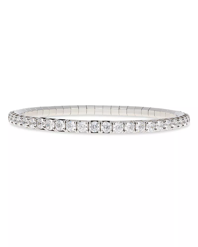 Extensible 18K White Gold Diamond Stretch Tennis Bracelet