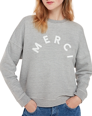 Whistles Merci Logo Sweatshirt In Grey