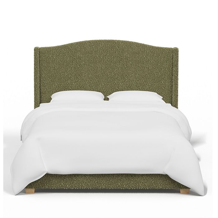Sparrow & Wren Amalia Bed In Plush Boucle, Full In Grass