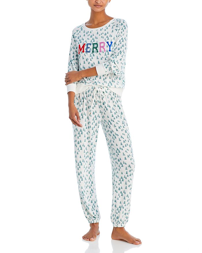 Honeydew Star Seeker Printed Pajama Set In Merry Trees