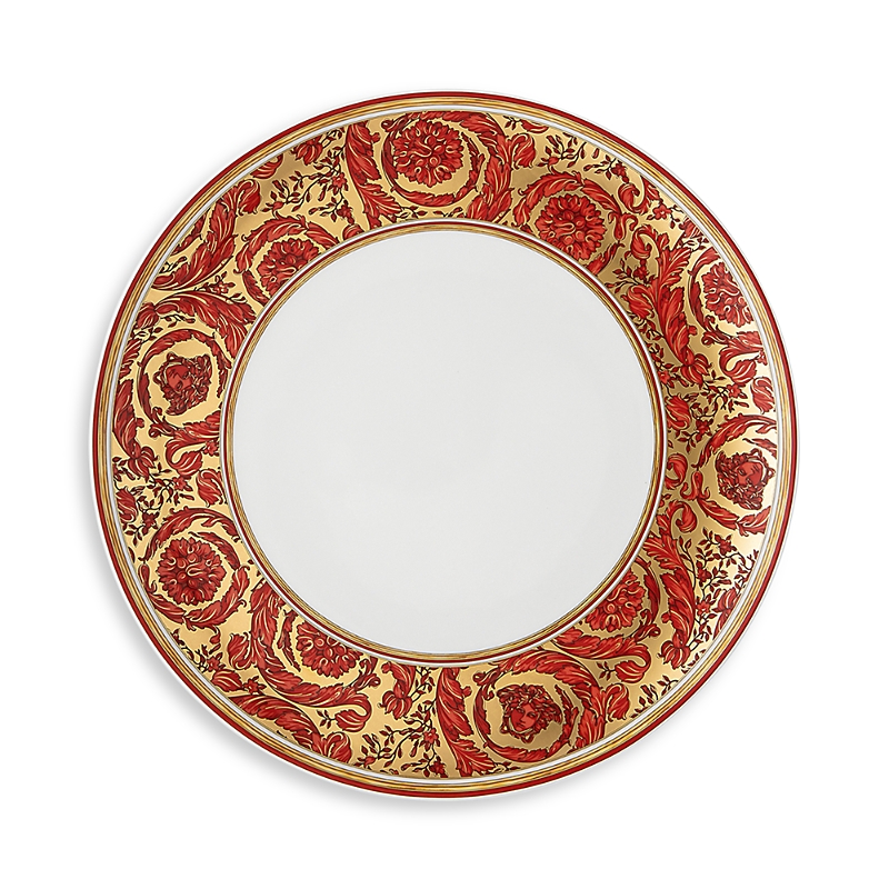 Versace Medusa Garland Dinner Plate In Red/gold