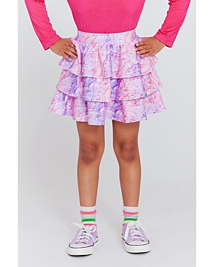 Terez Girls' Tie Dye Frosting Tiered Skirt - Little Kid In Pink