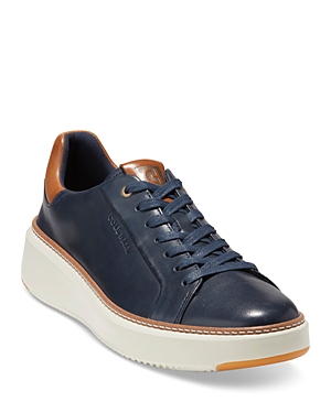 Shop Cole Haan Grandpro Topspin Low Top Sneakers In Navy Blazer Leather