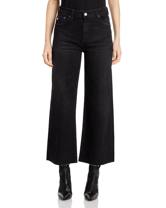 Shop Ag Saige High Rise Wide Leg Cropped Jeans In 6 Years Grandiose