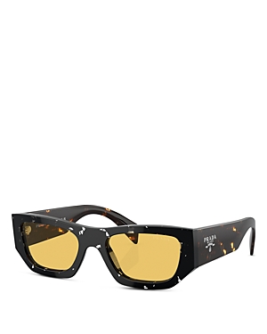 Prada Pr A01sf Pillow Sunglasses, 55mm In Black/yellow Solid