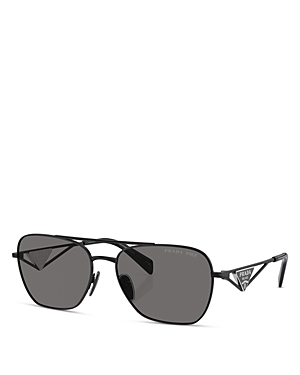 Prada Pillow Sunglasses, 59mm In Black/gray Polarized Solid