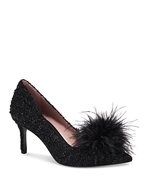 kate spade new york Women's Marabou Embellished Pointed Toe Pumps
