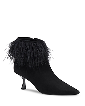 kate spade new york Women's Marabou Embellished Pointed Toe Booties