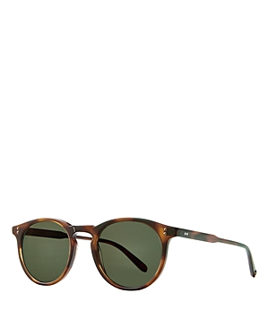 Garrett Leight Round Sunglasses, 47mm In Brown/green Solid
