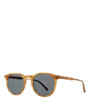 Garrett Leight Round Sunglasses, 47mm In Brown/gray Solid
