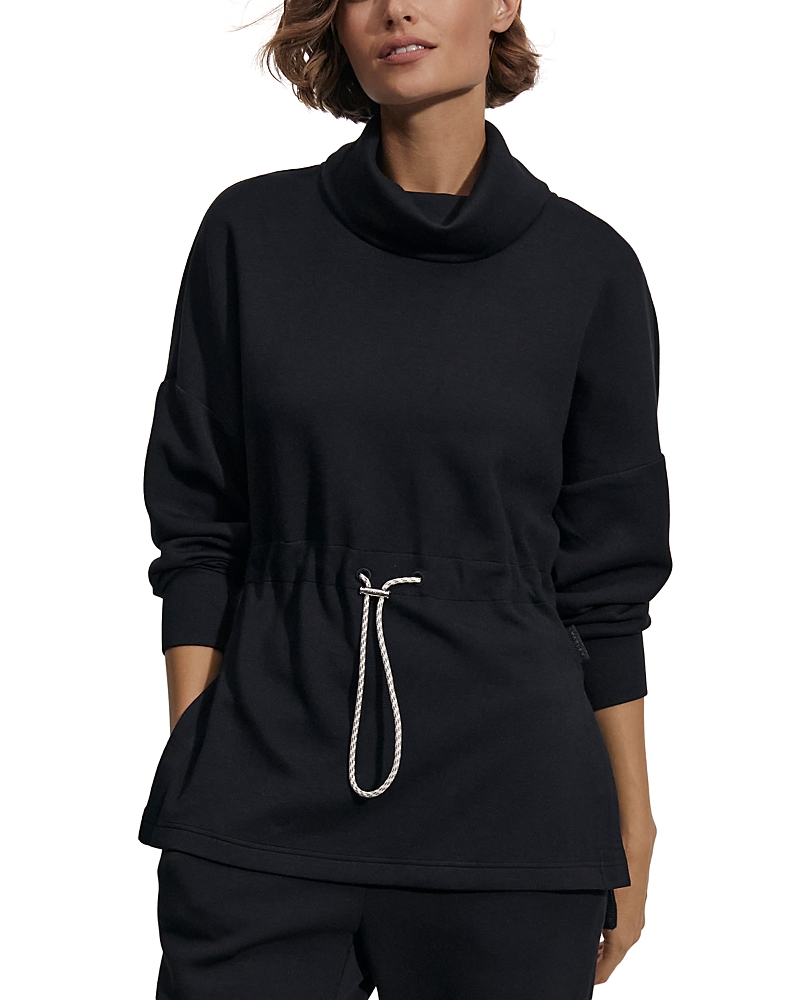 Varley Adelaine Ribbed-knit Sweatshirt In Black