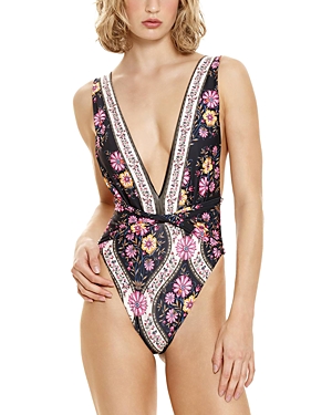 Shop Agua Bendita Ellis Aguja Printed One Piece Swimsuit In Multi