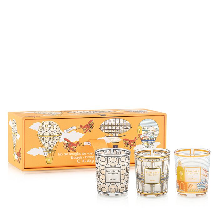 Baobab Collection Trio of Travel Candles BrusselsRomaSaint Tropez Bloomingdale's