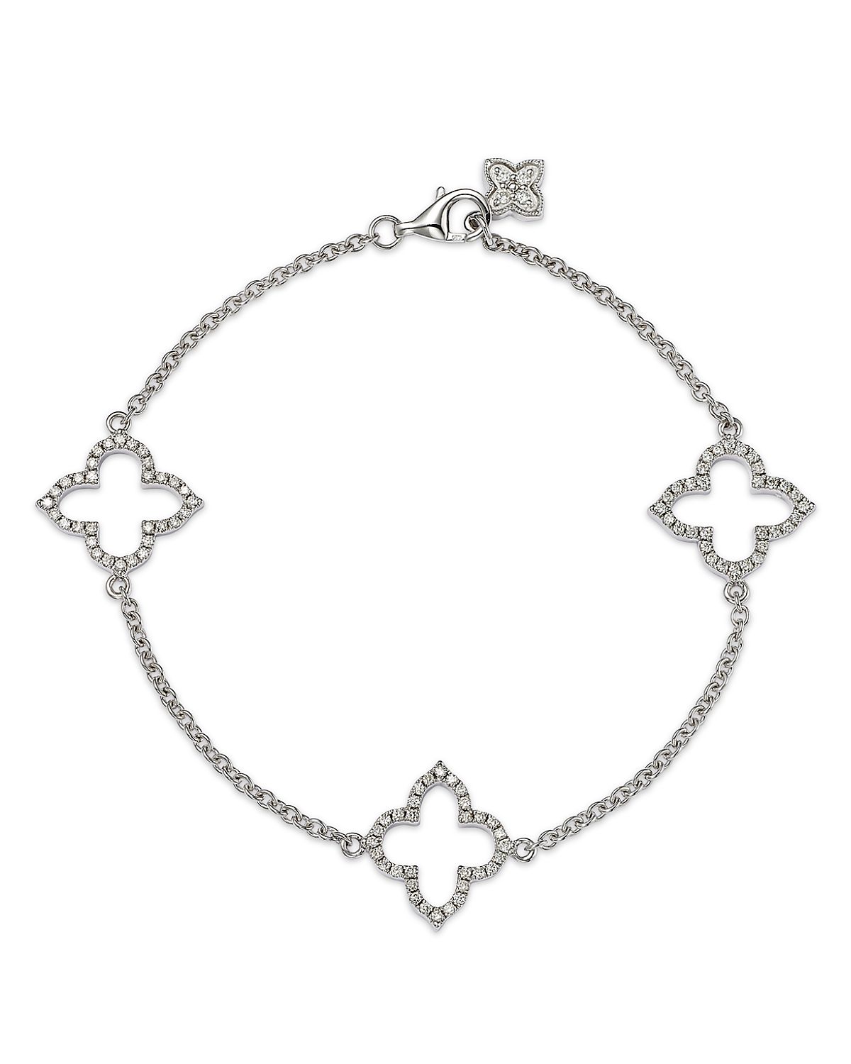 Bloomingdale's Fine Collection Diamond Clover Station Bracelet