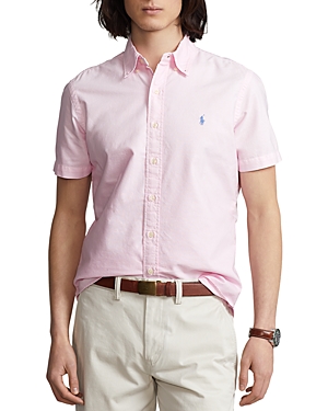Polo Ralph Lauren Classic Fit Solid Pink Linen Button-down Shirt In Carmel Pink