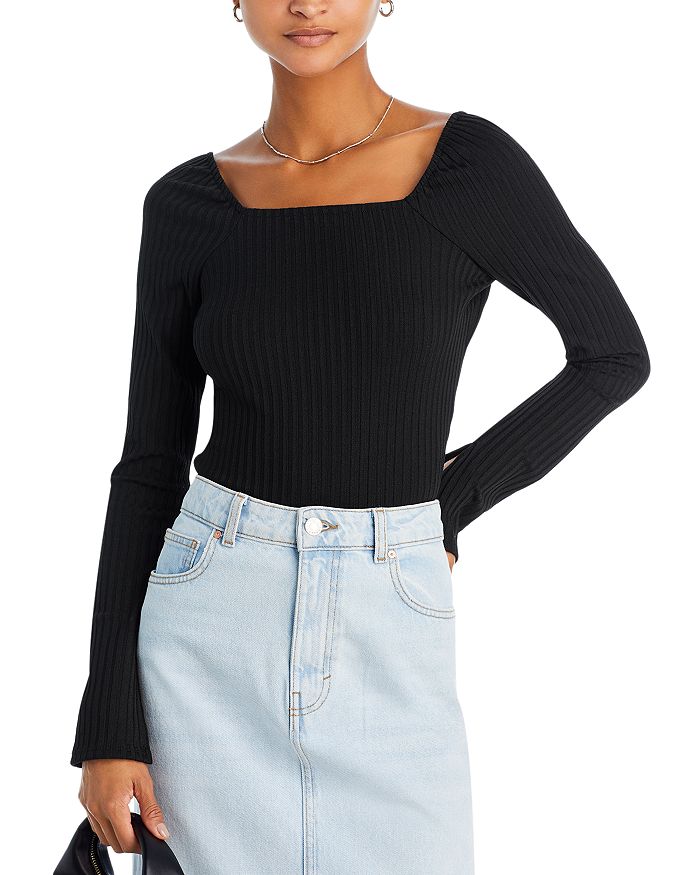 Madewell Square Neck Long Sleeve Bodycon Top | Bloomingdale's