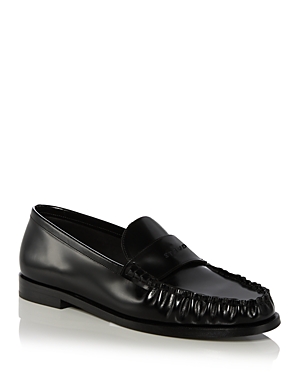 Shop Staud Women's Loulou Loafers In Black