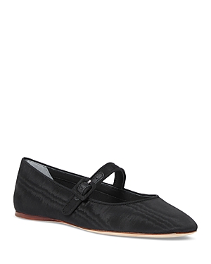 Loeffler Randall + Net Sustain Leonie Grosgrain-trimmed Satin Ballet Flats In Black/black