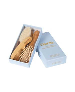 Ellaola Kids'  Bamboo Brush & Comb Set (3 Pieces) - Baby In Brown