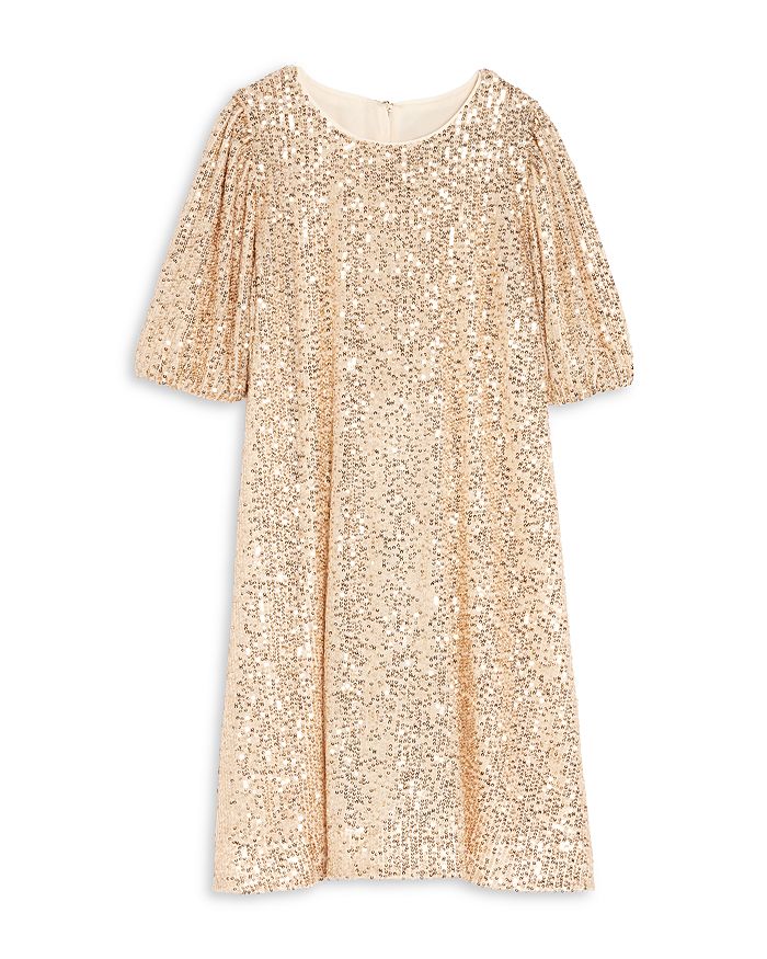 AQUA Girls' Gold Sequin Dress, Little Kid, Big Kid 100 Exclusive Bloomingdale's