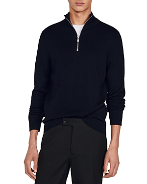 Shop Sandro Quarter Zip Sweater In Black