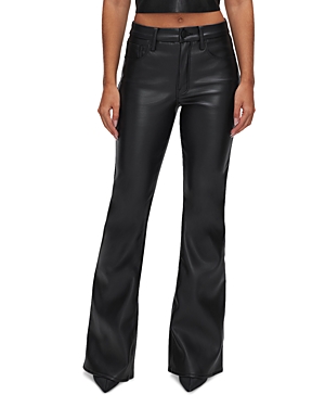 Shop Good American Good Legs Coated High Rise Flare Jeans In K001 In Black