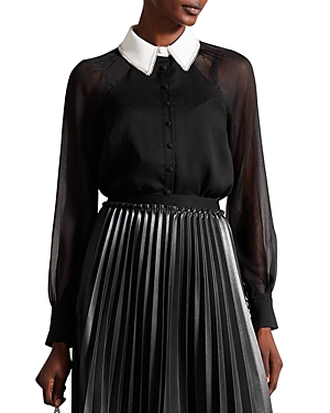 TED BAKER CHAYSE CONTRAST COLLAR BLOUSE