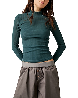 Free People The Rickie Mock Neck T-shirt In Magical Forest