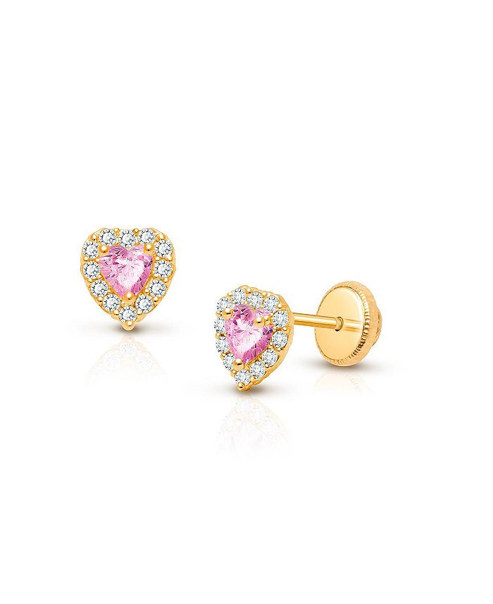 Girls' Petitel Open Heart Screw Back 14k Gold Earrings - In Season Jewelry