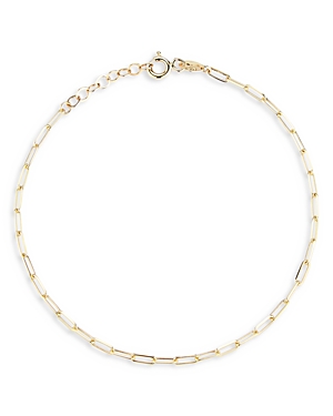 Moon & Meadow 14K Yellow Gold Paperclip Chain Anklet