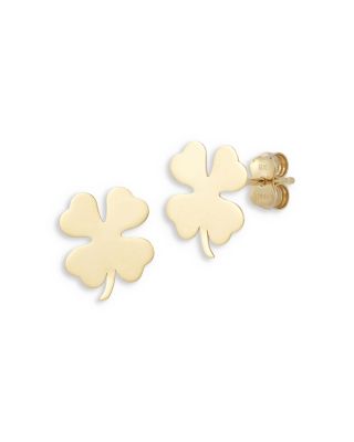 Moon & Meadow - 14K Yellow Gold Statement Clover Stud Earrings