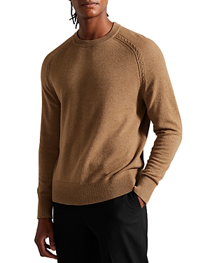 Ted Baker Glant Cashmere Crewneck Sweater In Dark Tan