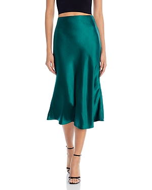 Aqua Midi Slip Skirt - 100% Exclusive In Dark Green