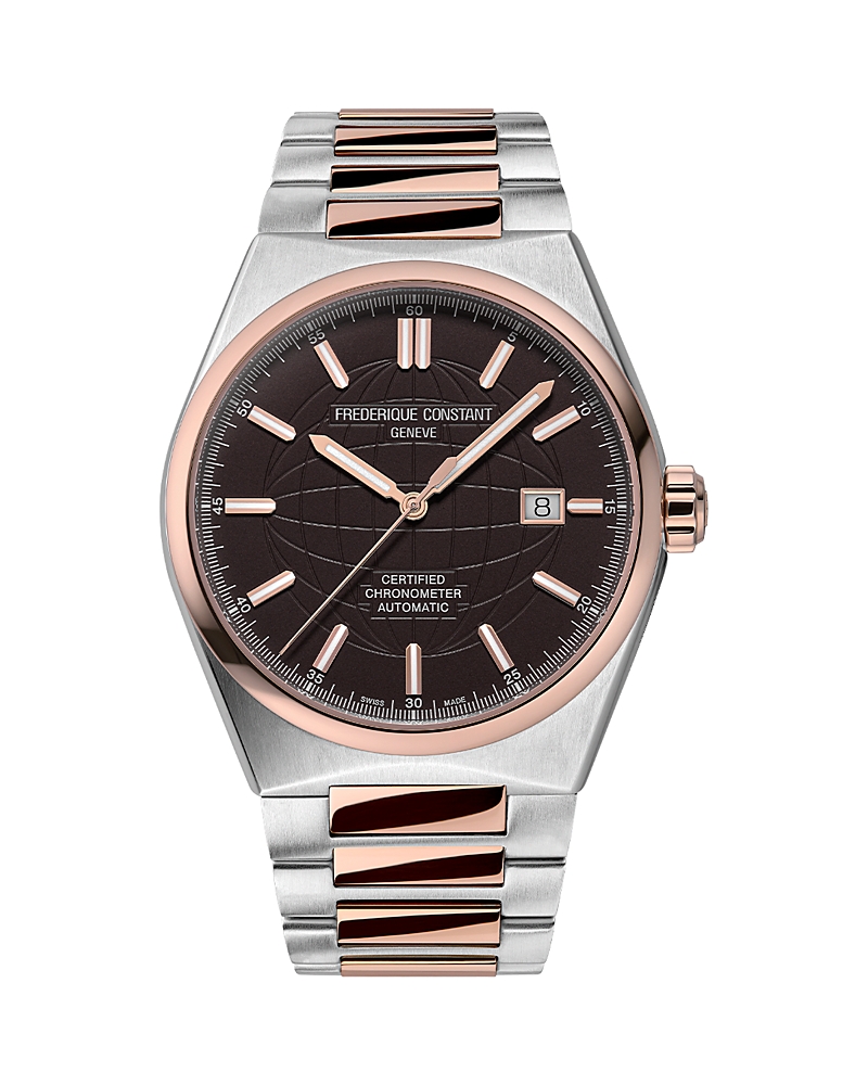 Frederique Constant Men's Swiss Automatic Highlife Cosc Two-tone Stainless Steel Bracelet Watch 41mm In Brown/two-tone