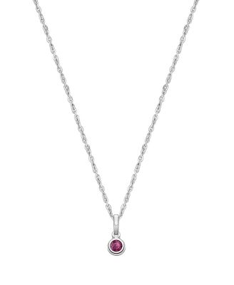  Girls' Sterling Silver tB Birthstone 13-14" Necklace - Children