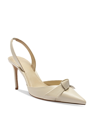 Shop Alexandre Birman Women's Clarita Leather Slingback 85 Pumps In Dove