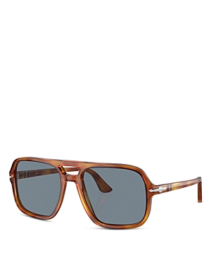 Persol Aviator Sunglasses, 55mm In Orange/blue Solid