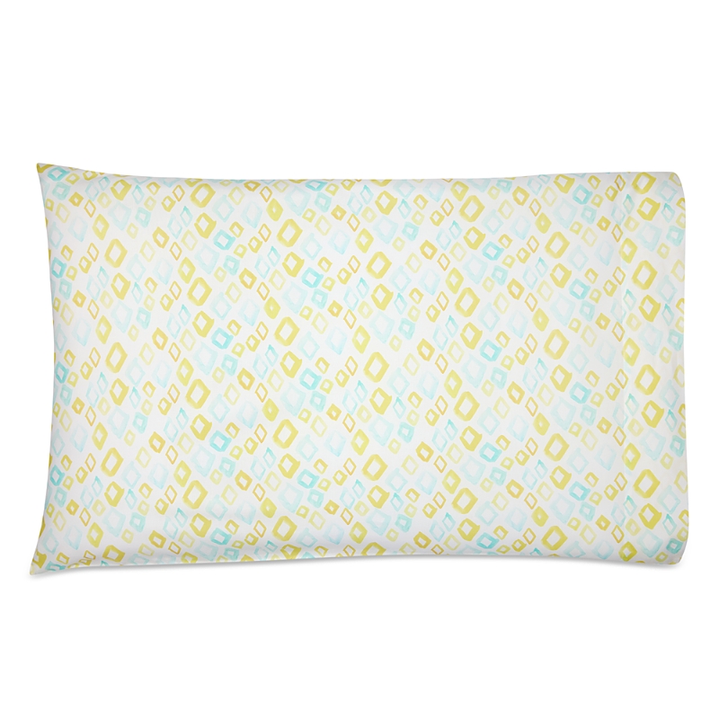 Sferra Geometrico Pillow Case, Standard In Aqua