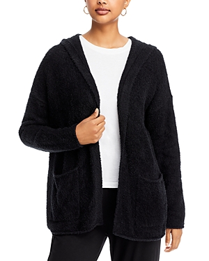Eileen Fisher Hooded Cardigan Sweater In Black