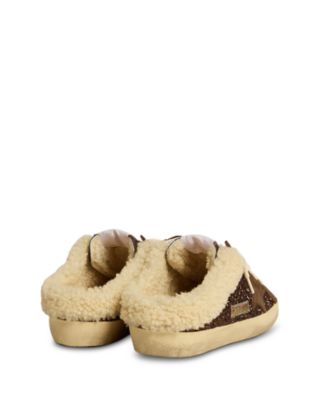 Women's Super-Star Glitter Shearling Mule Sneakers